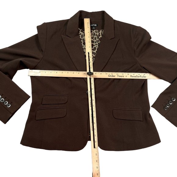 APT.9 Women's Long Sleeve Suit Jacket Flap Pockets One Button Close Brown 18 - Picture 3 of 10